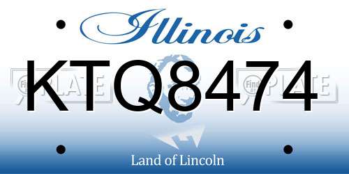 KTQ8474 Illinois License Plate