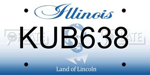 KUB638 Illinois License Plate