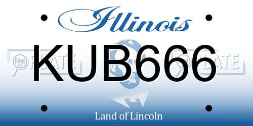 KUB666 Illinois License Plate