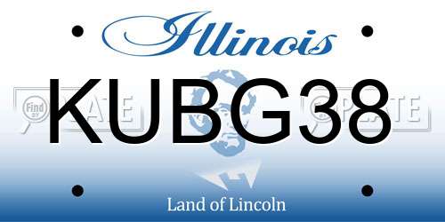 KUBG38 Illinois License Plate