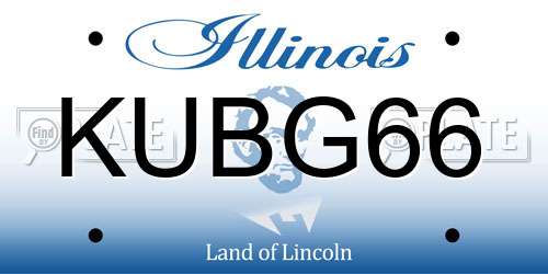KUBG66 Illinois License Plate