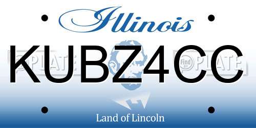 KUBZ4CC Illinois License Plate