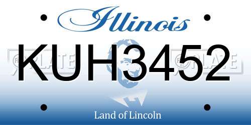KUH3452 Illinois License Plate