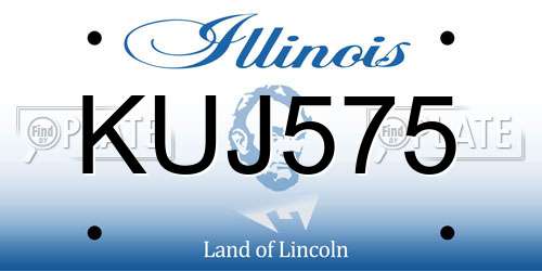KUJ575 Illinois License Plate