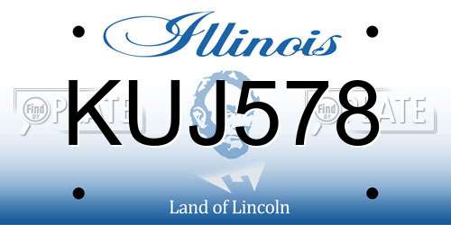 KUJ578 Illinois License Plate