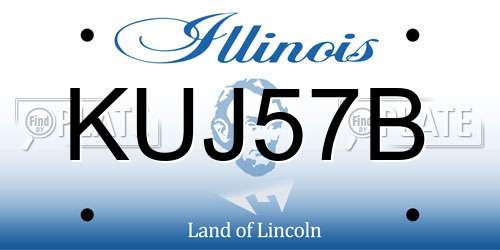 KUJ57B Illinois License Plate