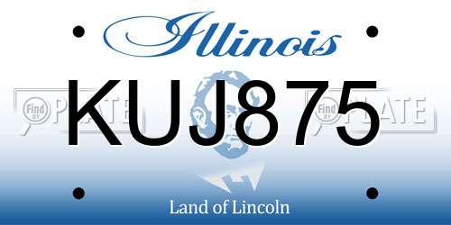 KUJ875 Illinois License Plate
