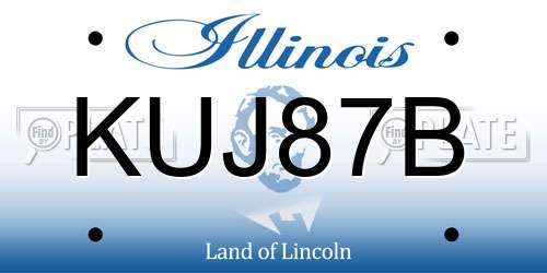 KUJ87B Illinois License Plate
