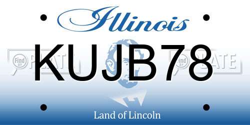KUJB78 Illinois License Plate