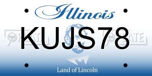 KUJS78 Illinois License Plate
