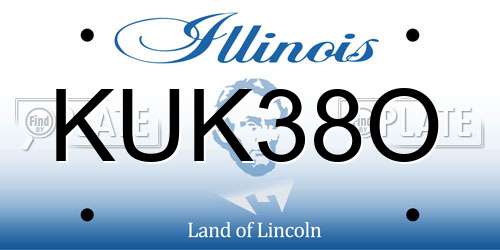 KUK38O Illinois License Plate