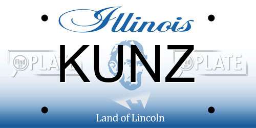 KUNZ Illinois License Plate