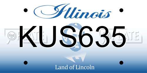 KUS635 Illinois License Plate