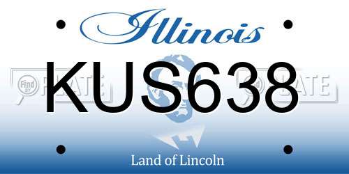 KUS638 Illinois License Plate
