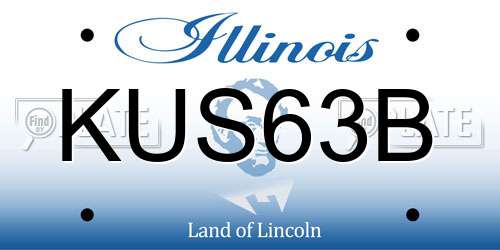 KUS63B Illinois License Plate