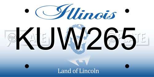 KUW265 Illinois License Plate