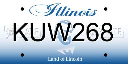 KUW268 Illinois License Plate