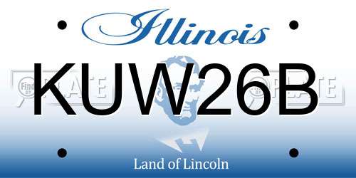KUW26B Illinois License Plate
