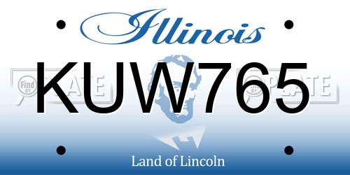 KUW765 Illinois License Plate