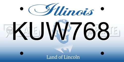 KUW768 Illinois License Plate