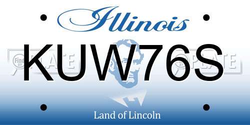 KUW76S Illinois License Plate