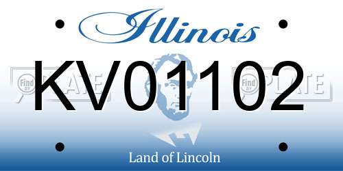 KV01102 Illinois License Plate