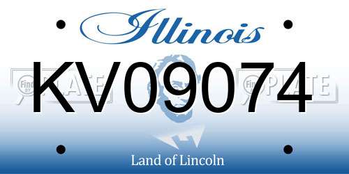 KV09074 Illinois License Plate