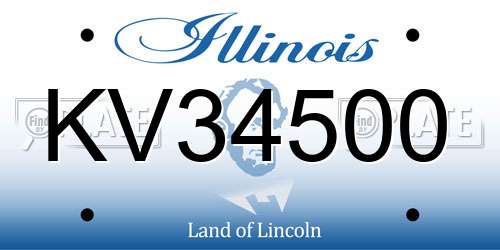 KV34500 Illinois License Plate
