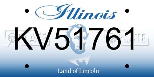 KV51761 Illinois License Plate