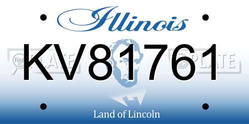 KV81761 Illinois License Plate