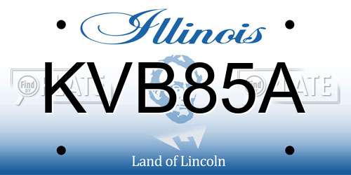 KVB85A Illinois License Plate