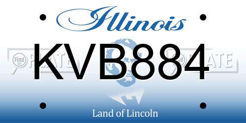 KVB884 Illinois License Plate