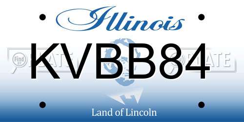 KVBB84 Illinois License Plate
