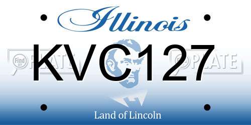 KVC127 Illinois License Plate