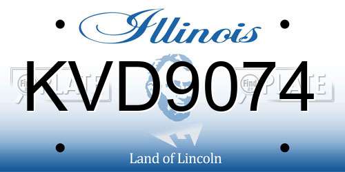 KVD9074 Illinois License Plate