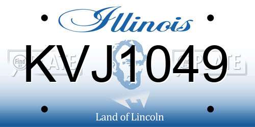 KVJ1049 Illinois License Plate