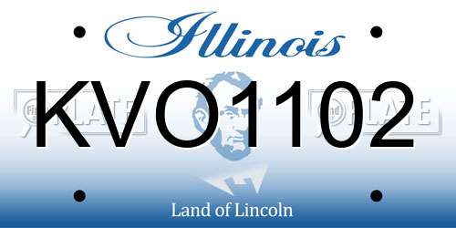KVO1102 Illinois License Plate