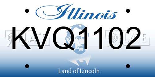 KVQ1102 Illinois License Plate