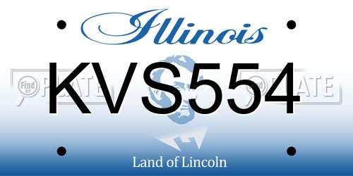 KVS554 Illinois License Plate