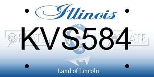 KVS584 Illinois License Plate