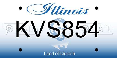 KVS854 Illinois License Plate