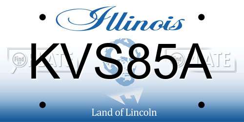 KVS85A Illinois License Plate