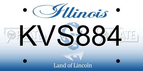 KVS884 Illinois License Plate