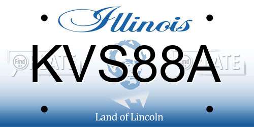 KVS88A Illinois License Plate
