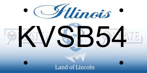 KVSB54 Illinois License Plate