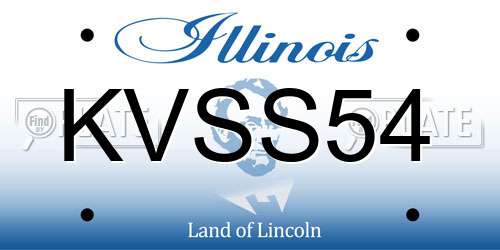 KVSS54 Illinois License Plate
