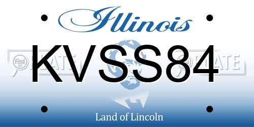 KVSS84 Illinois License Plate