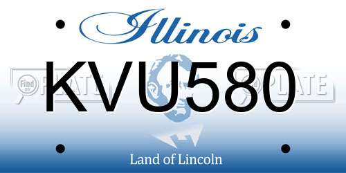 KVU580 Illinois License Plate