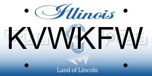 KVWKFW Illinois License Plate