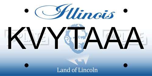 KVYTAAA Illinois License Plate
